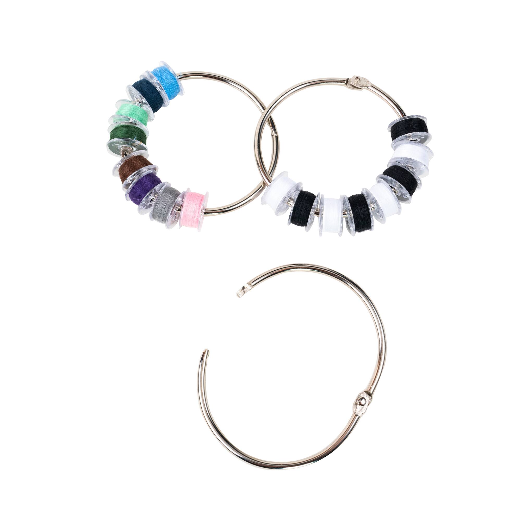 SINGER® Class 15J Sewing Bobbin & Storage Rings Set, Black & White